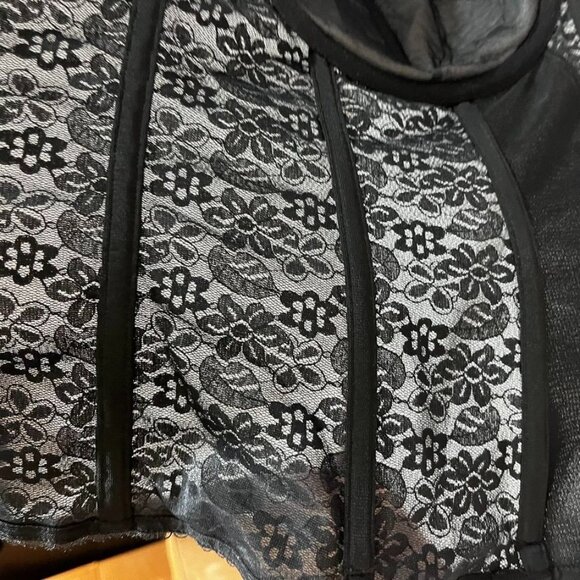 Dominique Lace Longline Bustier Black Firm Shaping Corset Top 38F - Picture 8 of 16